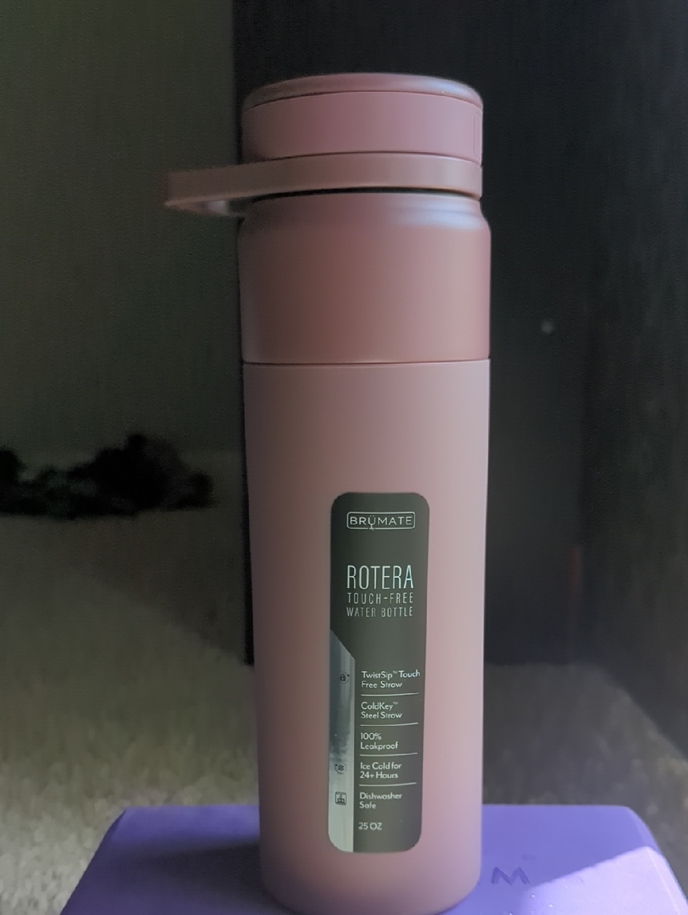 BrüMate Rotera Touch-Free Water Bottle - Dusty Rose